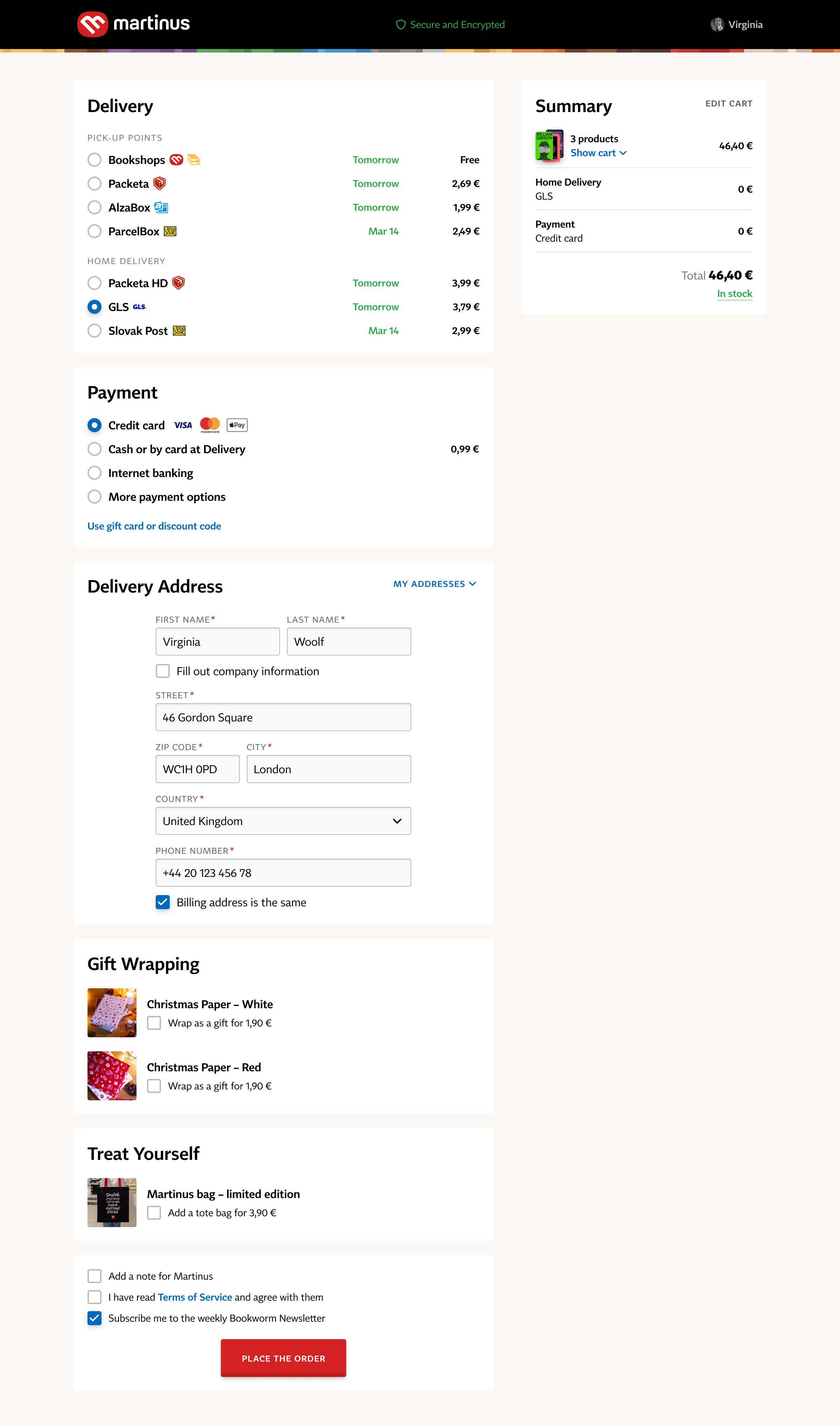 Checkout – Desktop